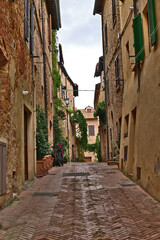 Obraz premium Pienza, streets, houses and palaces of the historic village, Val d'Orcia, Tuscany, Italy