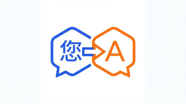 Language translation icon with speech bubbles and arrow symbol