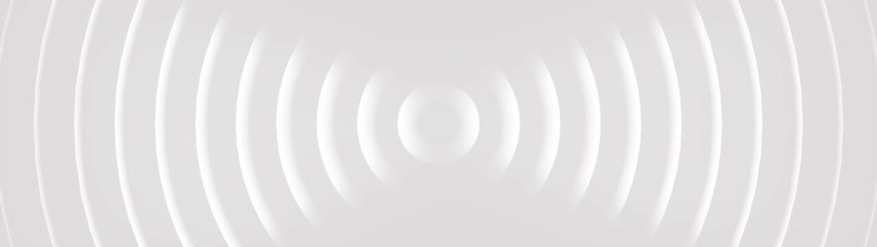 Concentric white curved lines radiating from a central oval shape on a light gray background, creating a sense of sound waves, ripples, or signal transmission