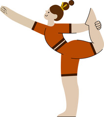 Fototapeta premium King Dancer Yoga Pose Woman Natarajasana Balance Exercise