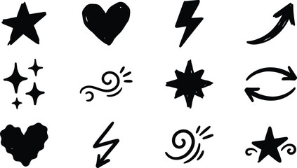 Fototapeta premium black and white icons set