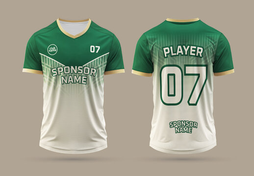 Green Gradient Sports Jersey Design Template