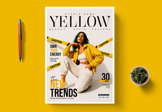 Modern Fashion Magazine Cover Design Template