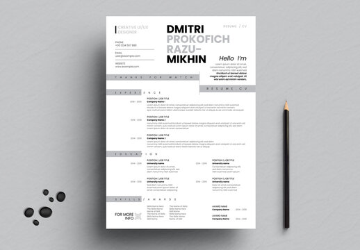 Modern Professional Resume CV Template