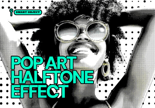Pop Art Halftone Photo Effect Template