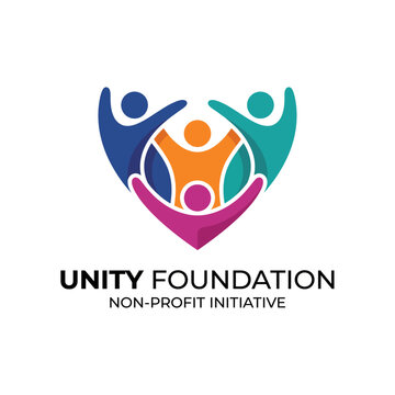 This vibrant logo captures the essence of togetherness, featuring abstract figures representing unity and cooperation, ideal for non-profit organizations and community initiatives.