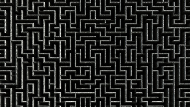 クラシックで均等な3D迷路パターンの背景。抽象空間の壁紙やテクスチャに