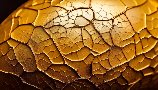 Extreme Close Up Of A Textured Yellow Gold Organic Surface Covered In Dark Brown Spots And Fine Cracked Lines Resembling A Bird S Eggshell Or A Ceramic Glaze