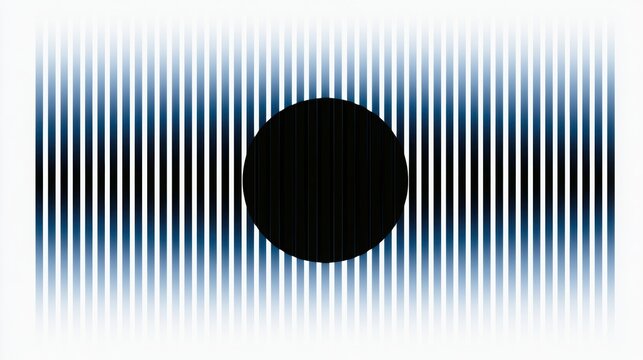 Abstract Binary Code Circle with Black and White Dots, Glowing Eclipse Ring, Digital Space Pattern, Dark Wallpaper Background and Modern Geometric Energy Design