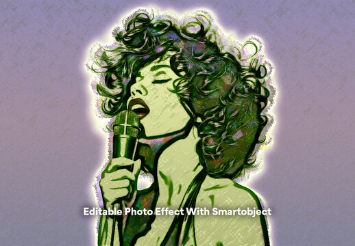 Retro Pop Art Photo Effect With Editable Smart Object