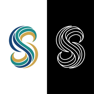 This elegant S letter logo features abstract wave elements in a dynamic design, perfect for brands aiming to convey fluidity, modernity, and a touch of luxury.
