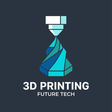This logo represents a 3D printing technology with a sleek design, embodying innovation and future possibilities for businesses in advanced manufacturing and tech solutions.