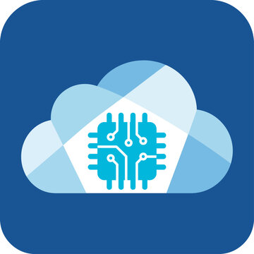 This sleek cloud computing logo with a brain icon represents the intersection of technology and artificial intelligence, symbolizing innovation, efficiency, and modern solutions.