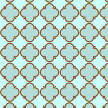 seamless blue quatrefoil tile pattern 
