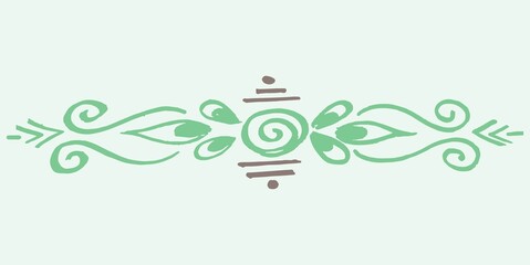 Closeup of editable hand drawing of traditional rangoli design element illustrations. © 2M Stocks