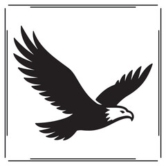 Fototapeta premium Flying Eagle Bird Silhouette Vector Icon
