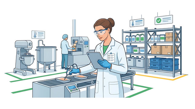 Manufacturing quality inspector examining products for defects and approval, illustrating quality control, production standards, defect detection, industrial inspection and efficient factory operation