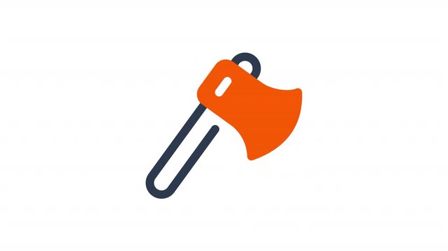 axe icon rotating line animation for halloween