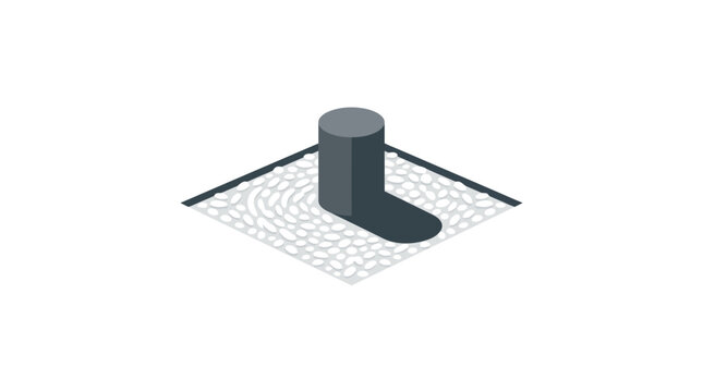 Minimalist isometric cylinder on dotted plane