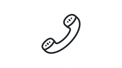Fototapeta premium Black outline telephone handset icon for communication and help center
