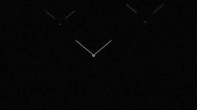 Abstract minimal white chevron vector lines moving on dark backdrop, perfect for tech intros, background motion and digital overlay