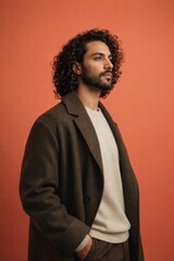 Obraz premium Stylish man with curly hair.