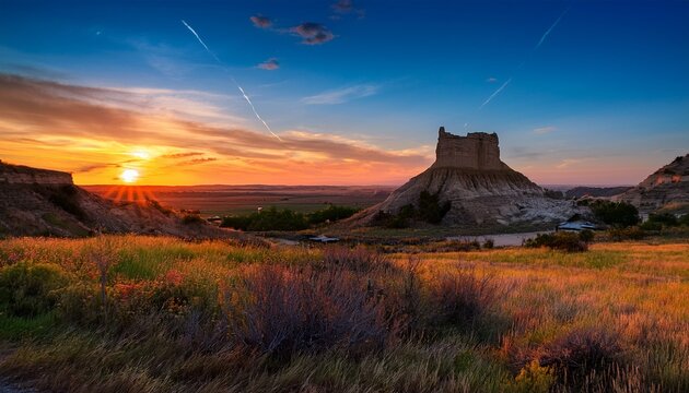 Beautiful Sunset Of Scottsbluff National Monument