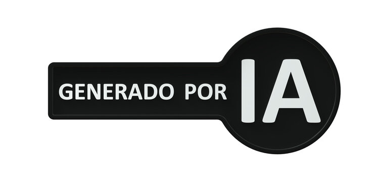 Insignia e icono de contenido generado por IA con red neuronal sobre fondo transparente