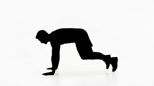 Mountain Climber Exercise Silhouette