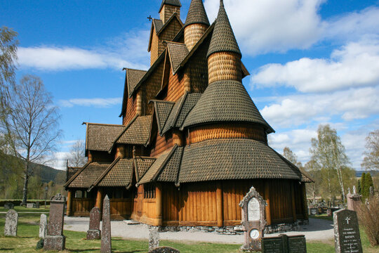 Heddal Stave Church and Historic Churchyard in Telemark, Norway