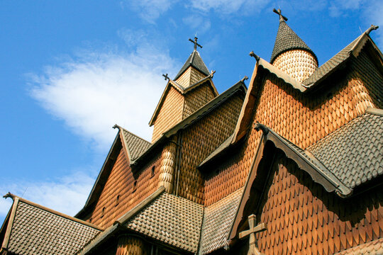 Architectural Detail of Heddal Stave Church in Norway