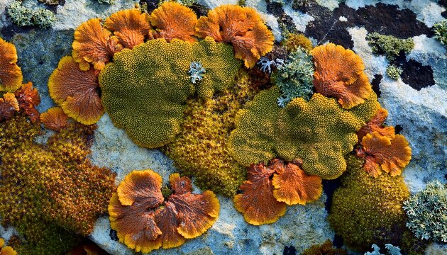 Abstract Background From Lichen Growing On A Rock