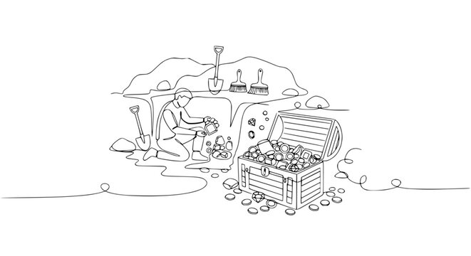 Archaeologist finds treasure chest overflowing with gold coins, digging