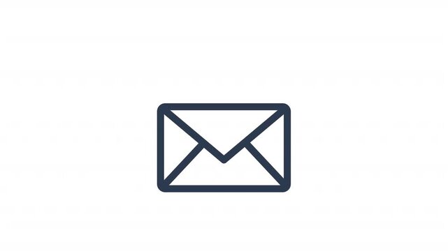 Animating skull icon emerging from envelope halloween spooky message