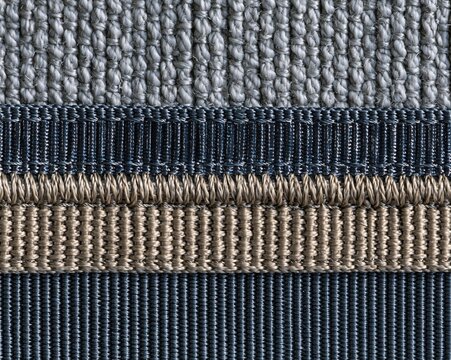 Woven high-tenacity webbing with a retroreflective strip and industrial stitching, featuring a tactile slubbed texture for technical design backgrounds