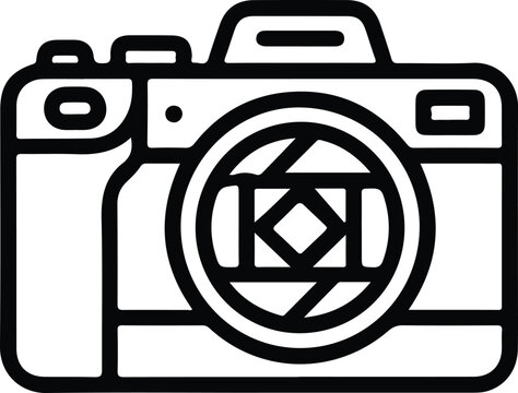 Camera Photography Travel Equipment Icon Minimal Black Outline Vector Symbol