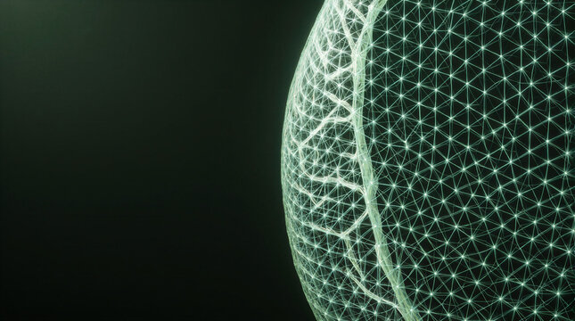 Microscopic diatom shell expanding in a dark void with intricate organic silica structure morphing into vast geometric digital network