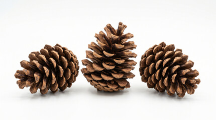 Fototapeta premium Pine Cones Isolated on White Background for Christmas, Autumn, Forest and Natural Seasonal Decoration