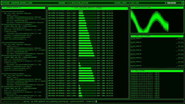 Quantum Neural Network AI Training Terminal Code Interface.