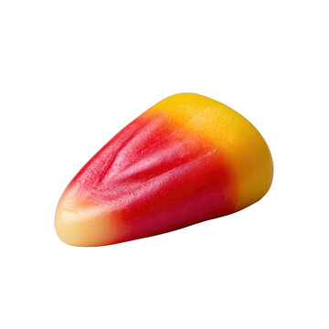 Candy corn piece, isolated on transparent background