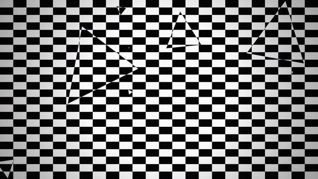 Abstract black and white geometric transitions with checkerboard patterns, perfect for video transitions, motion design and creative editing