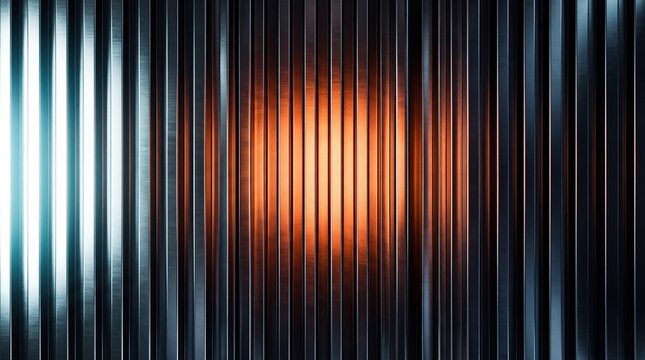 Corrugated Metal Texture with Warm and Cool Lighting