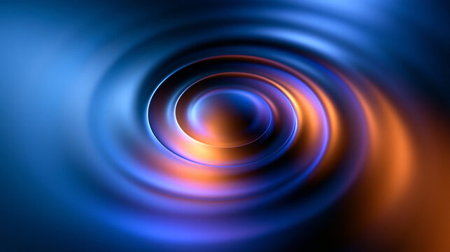 Abstract Spiral Vortex Background with Vibrant Blue and Orange Swirl