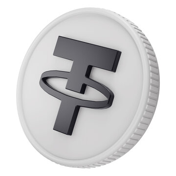 Tether USDT Cryptocurrency Coin 3D Render Illustration
