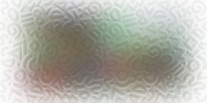 Abstract white background with embossed doodle geometric shapes for art.