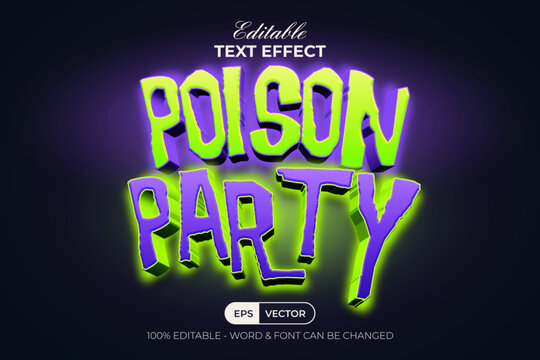 Editable Halloween Text Effect 3D Neon Light Style.
