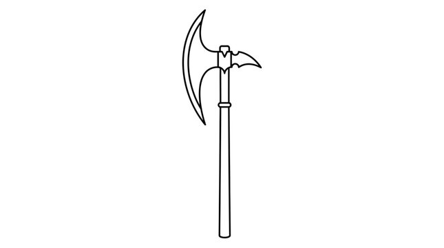 Halberd weapon outline isolated on white