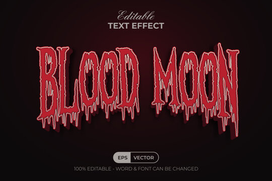 Editable Blood Moon Text Effect Halloween Theme.
