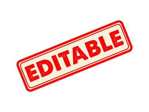 Editable rubber stamp with text