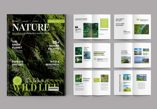 Wild Nature Magazine Template Layout